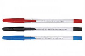 Ручка шариковая  DEL прозрачный корпус, синий стерж.